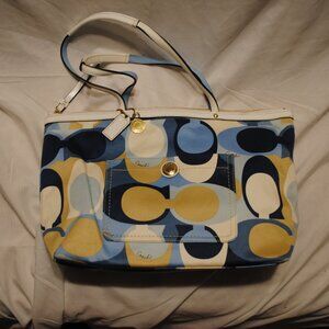 NWT COACH BLUE & BEIGE HANDBAG